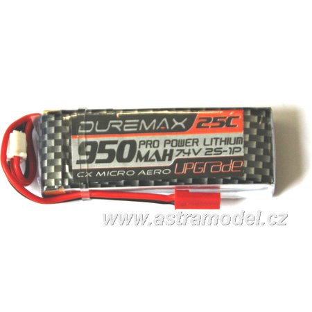 DUREMAX Power LiPol 7.4V 950mAh 25C JST