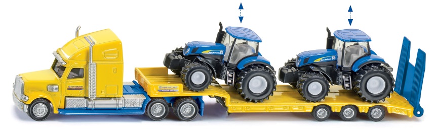 SIKU Super - Tahač s vlekem a 2 traktory New Holland 1:87