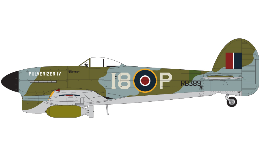 Hawker Typhoon MK.1B, RB389 I8-P, 440. letka, Royal Canadian Air Force, 2nd Tactical Air Force, Nizozemsko a Německo, Únor až květen 1945