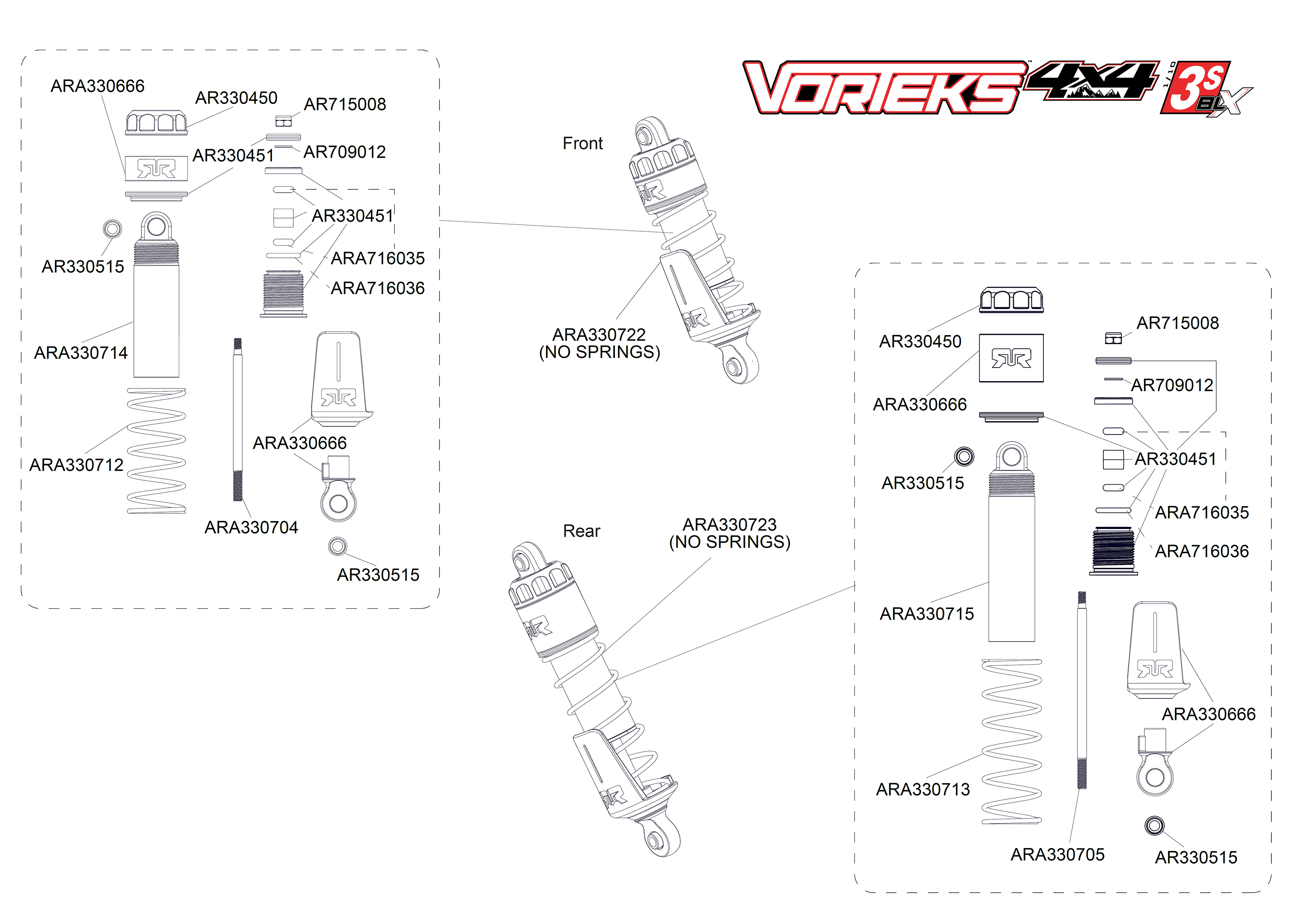 arrma vorteks exploded view