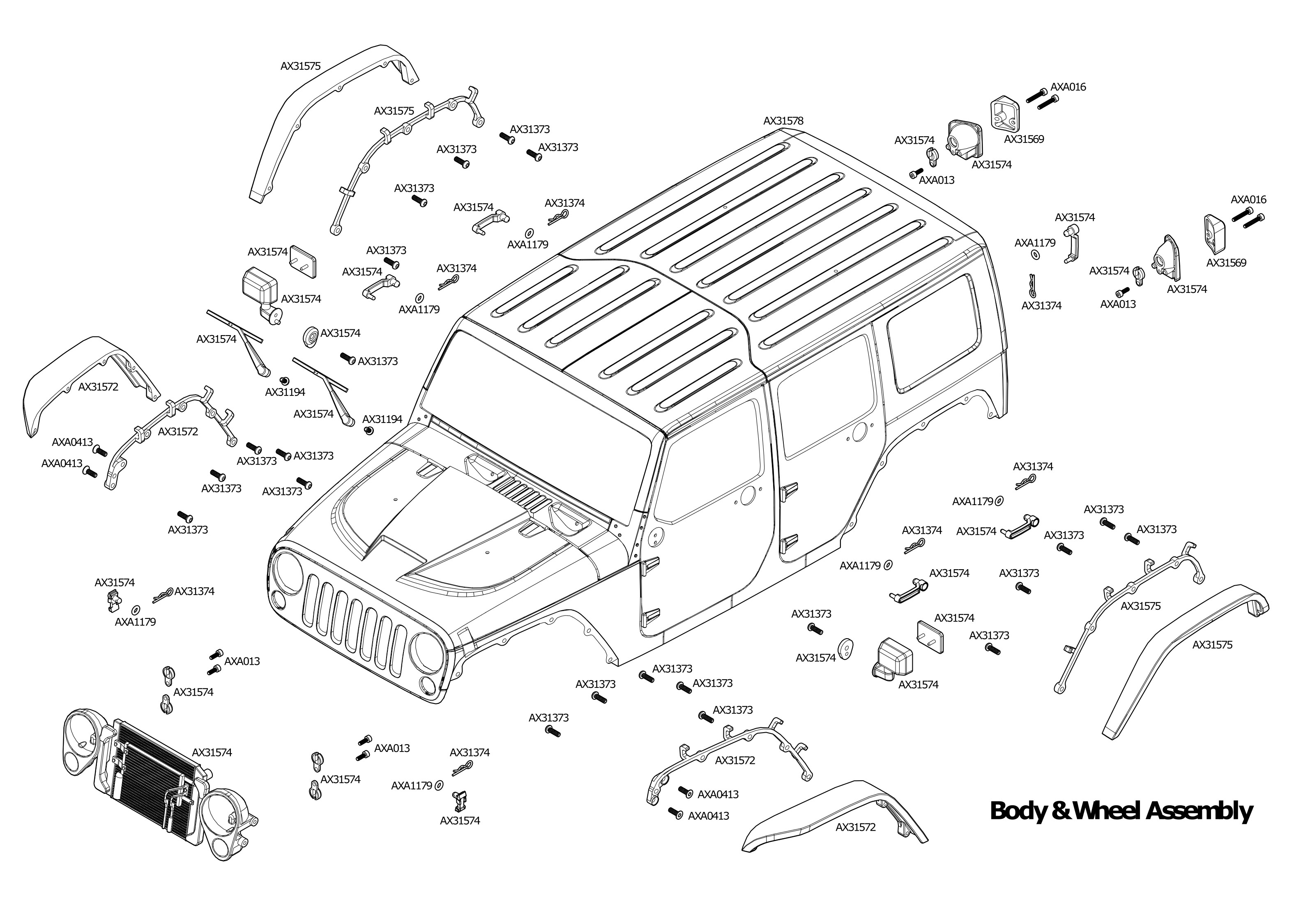 scx10 ii jeep wrangler body