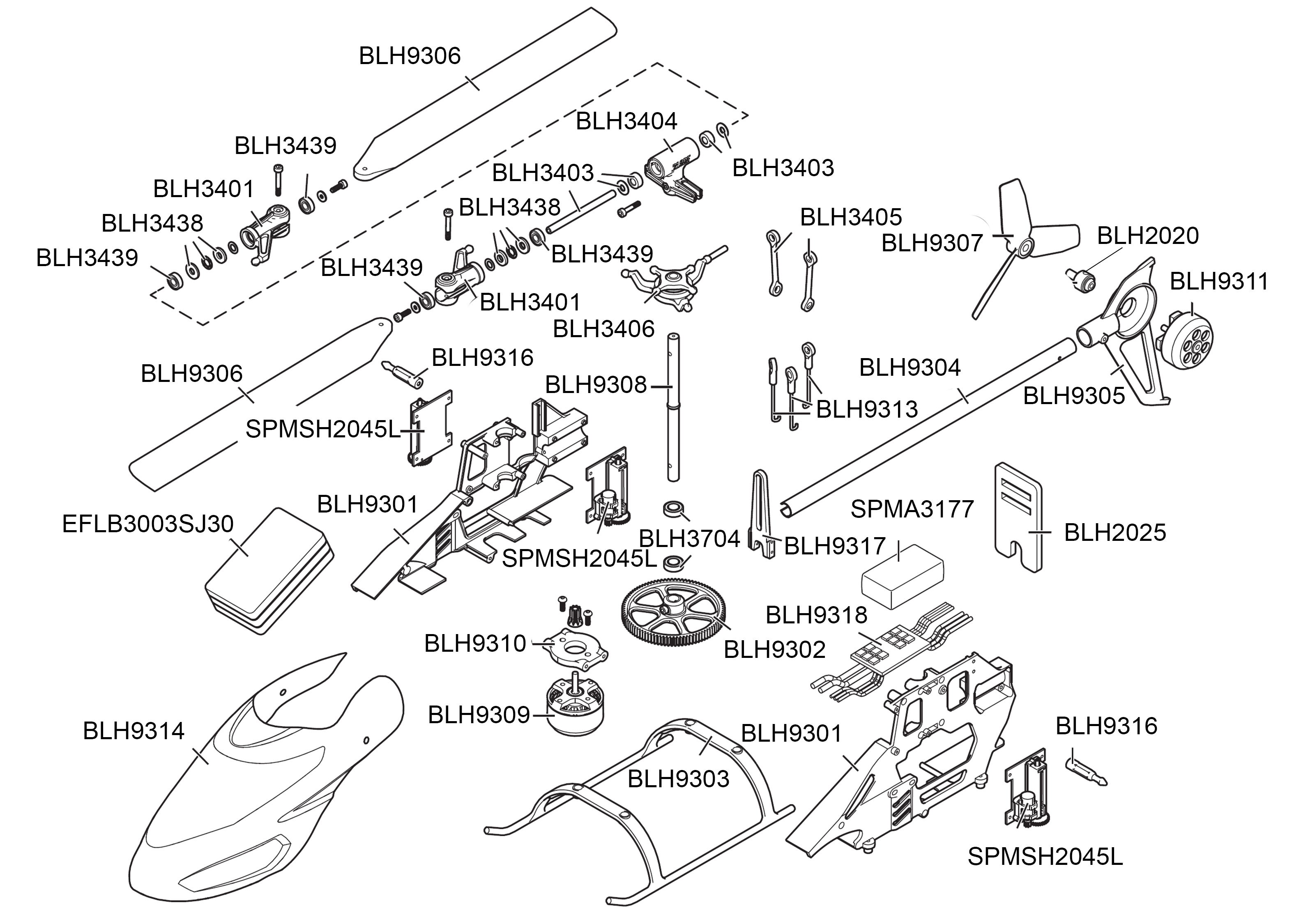 blade 130s parts