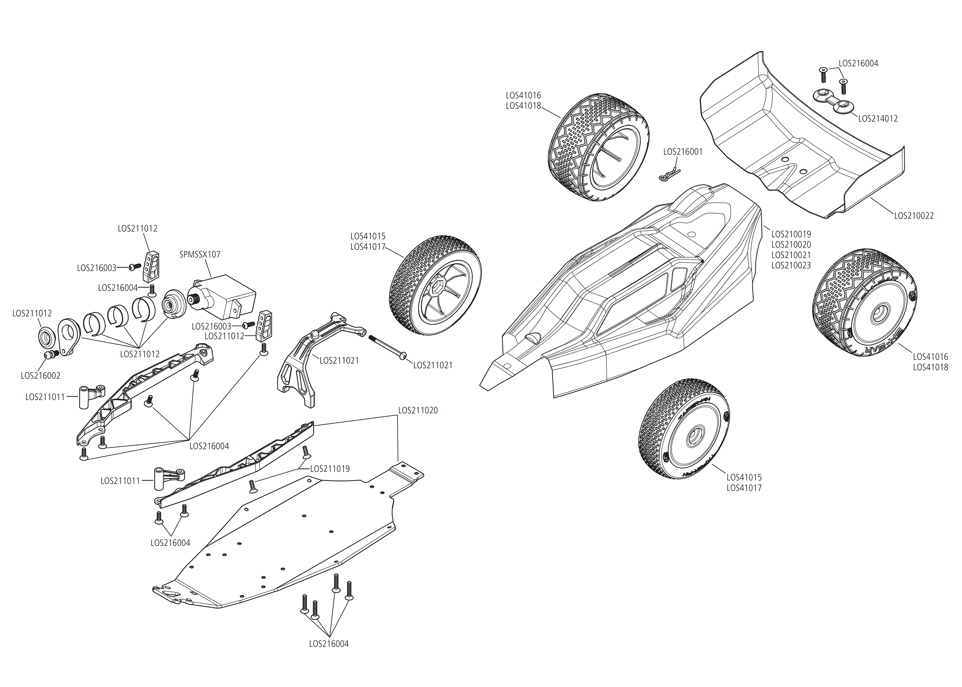 losi mini b parts