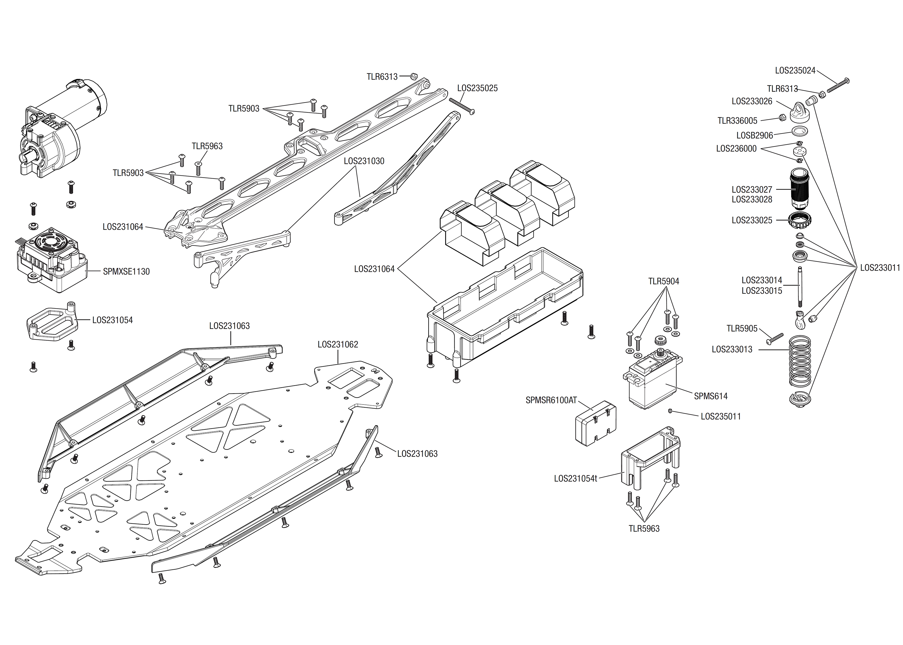 losi lasernut parts