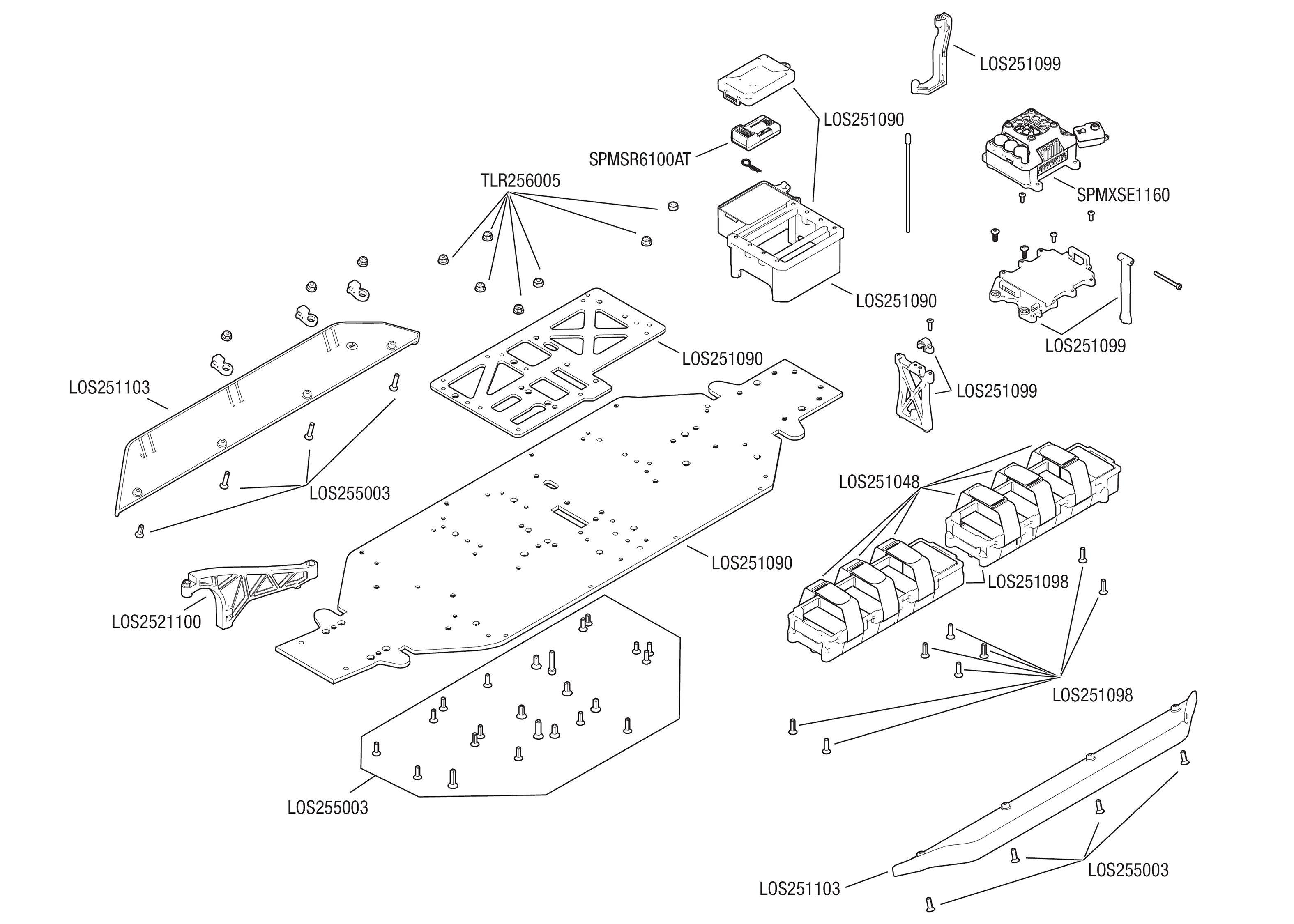 losi dbxl e 2.0 exploded view