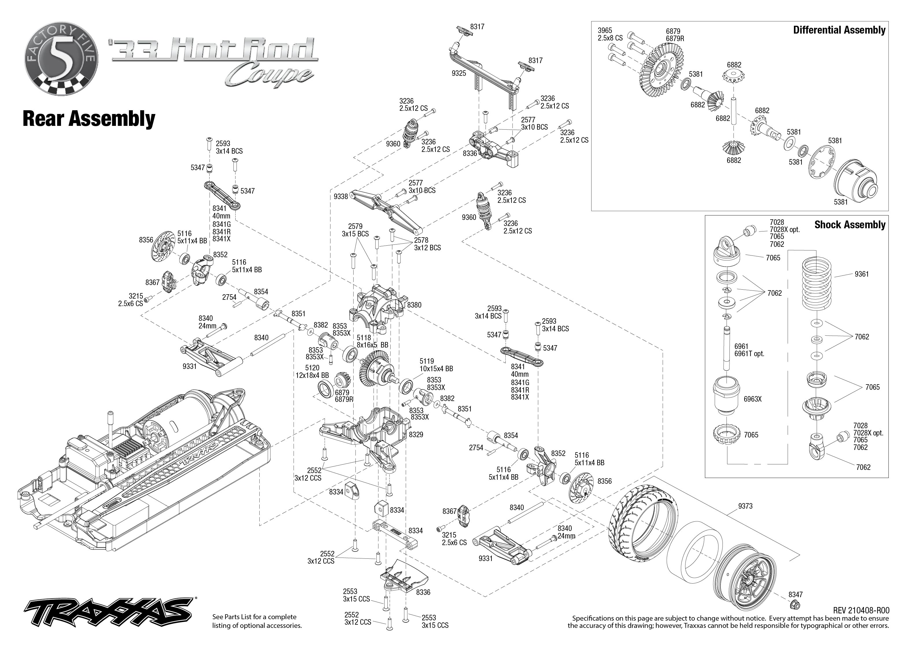 traxxas factory five parts