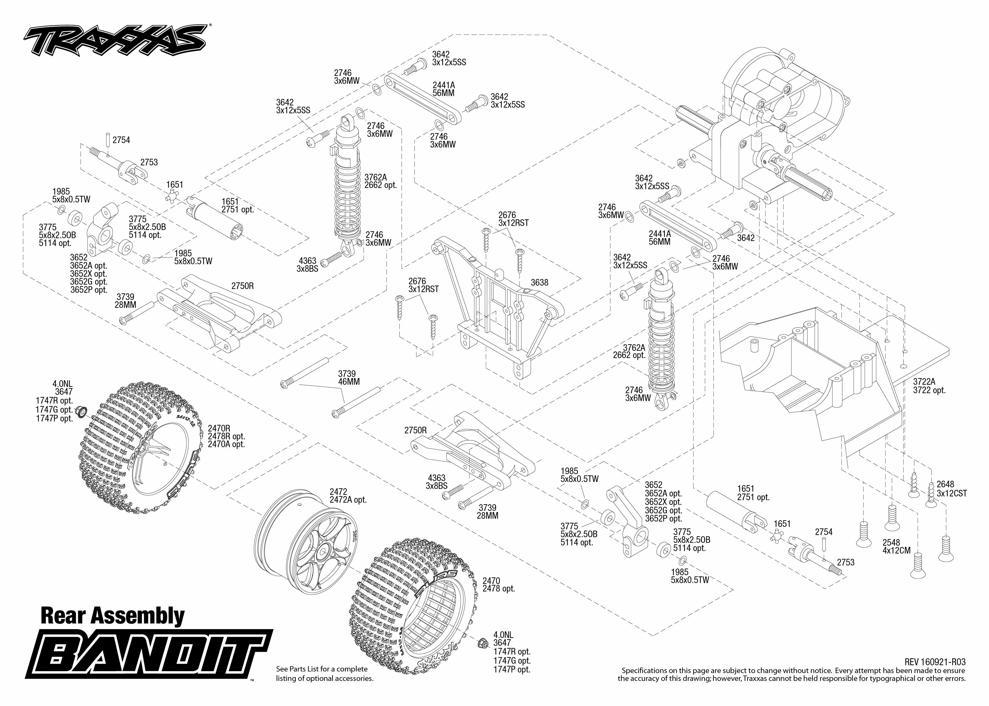 traxxas slash rear assembly