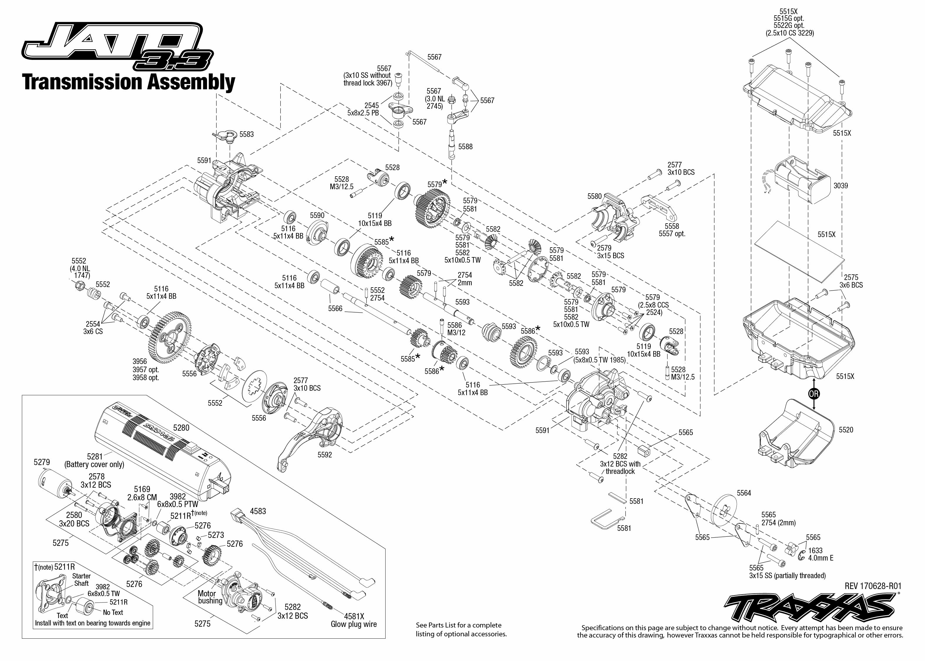 traxxas e revo 10 parts diagram