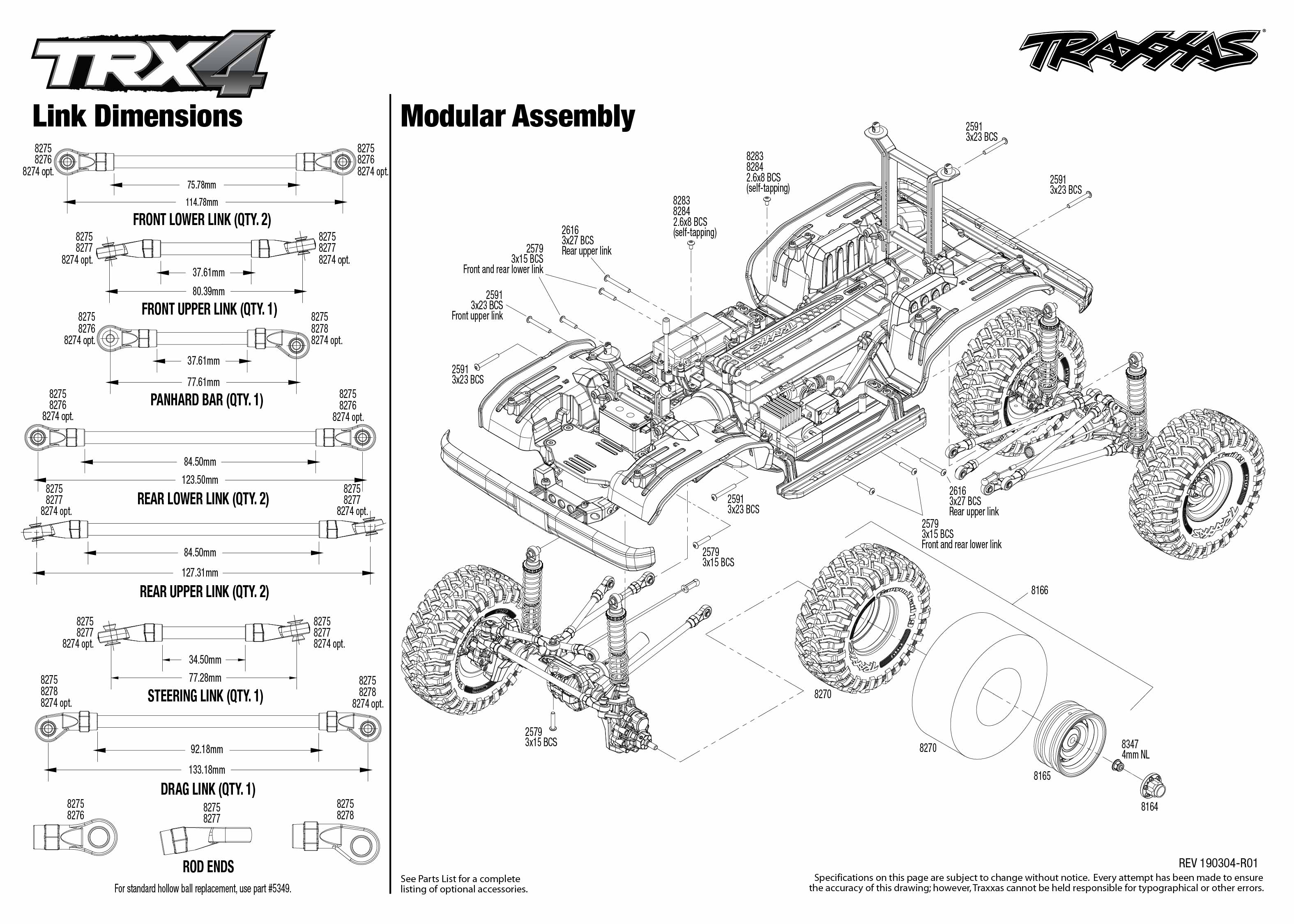 Exploded view: TRX-4 Chevrolet K5 Blazer 1:10 RTR - Modular