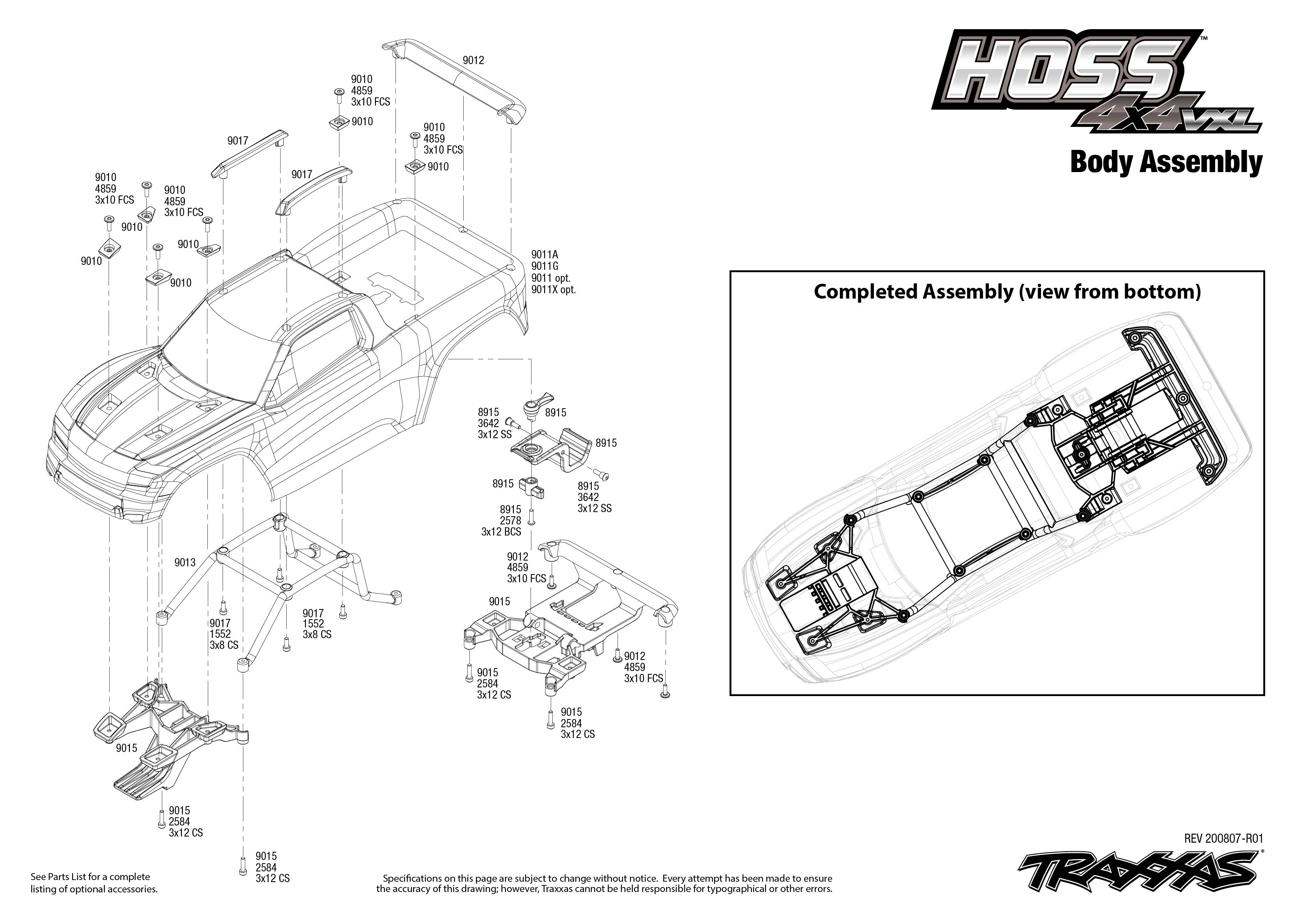 traxxas hoss 4x4 vxl parts