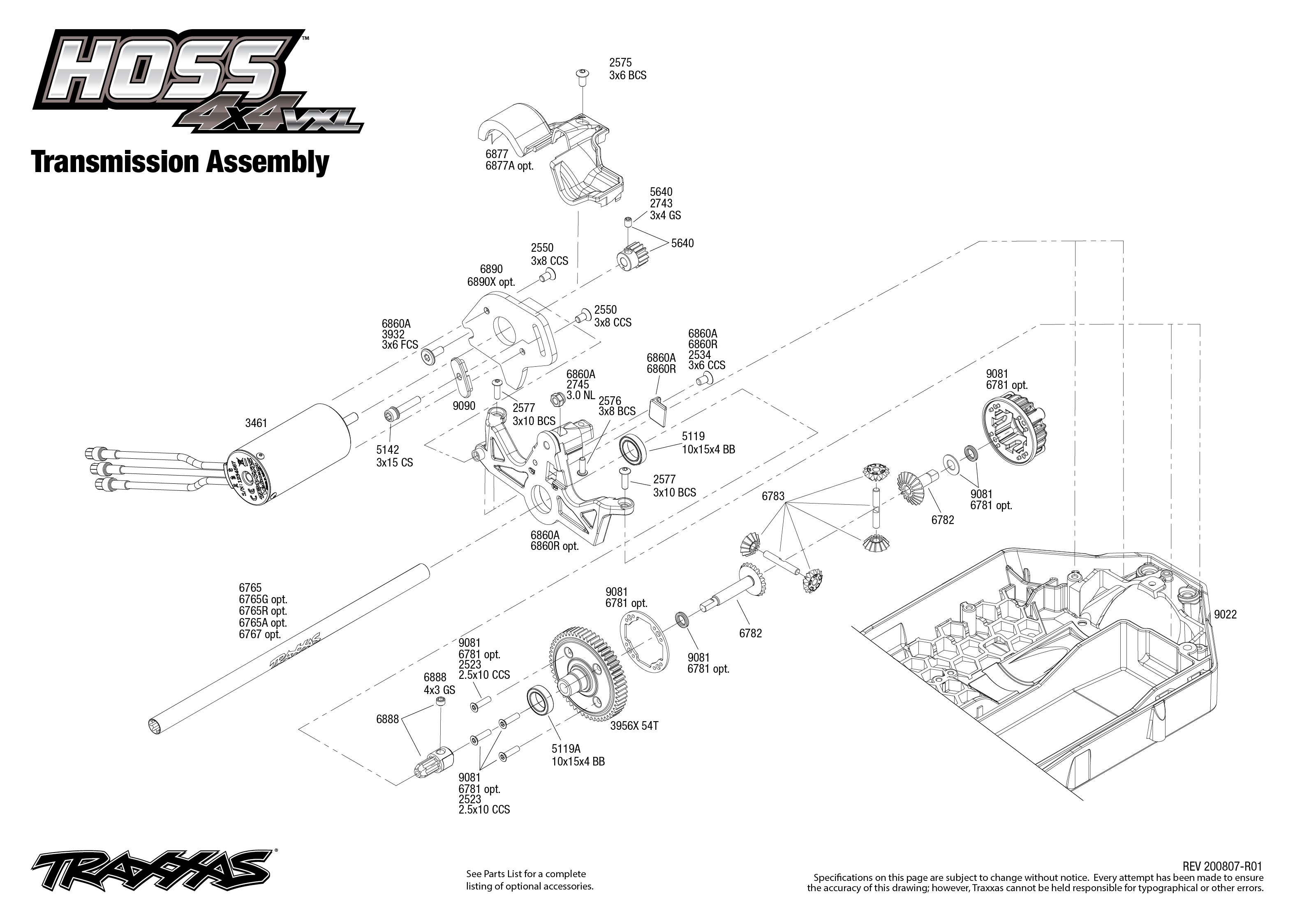 traxxas hoss 4x4 vxl parts