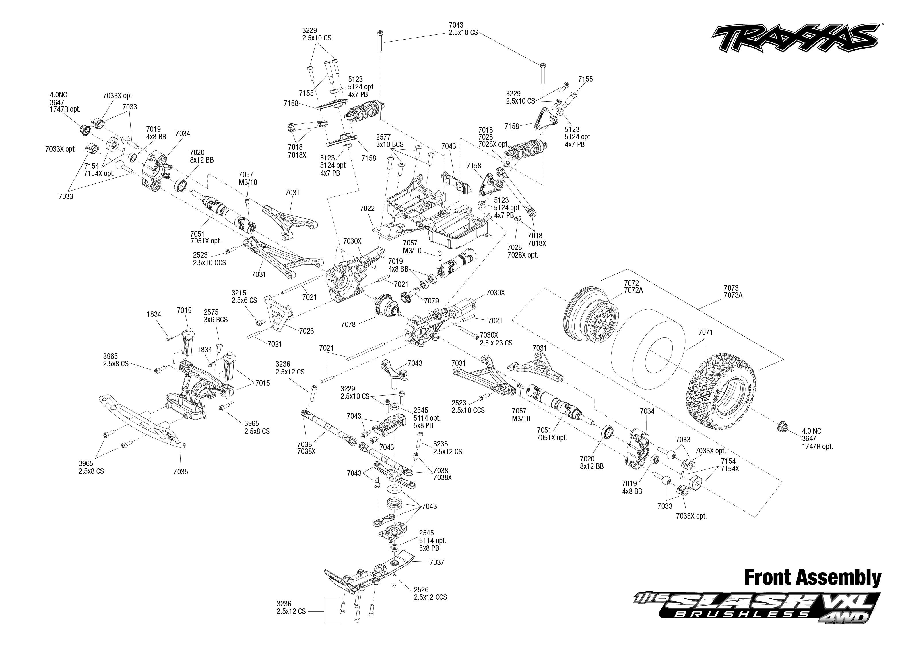 traxxas slash 4x4 ultimate exploded view