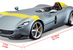 Bburago Ferrari Monza SP1 1:18 stříbrná metalíza