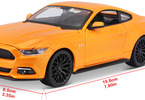 Maisto Ford Mustang GT 2015 1:24 oranžová