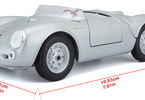 Maisto Porsche 550 A Spyder 1:18 stříbrná