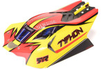 Arrma 1/8 Clipless Painted Decaled Body, Yellow/Red: TYPHON 4X4