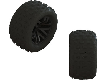 Arrma dBoots Fortress Tire Set Glued (Black) (2) / ARA550112