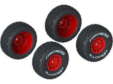 Arrma dBoots FORTRESS Tire Set Glued, Red (2) / ARA550116