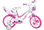 DINO Bikes - Dětské kolo 14" Flappy růžové