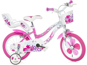 DINO Bikes - Dětské kolo 14" Flappy růžové / DB-514-02