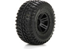 ECX Front/Rear Tire, Premounted, Black Wheel (2): 1/10 AMP MT/DB