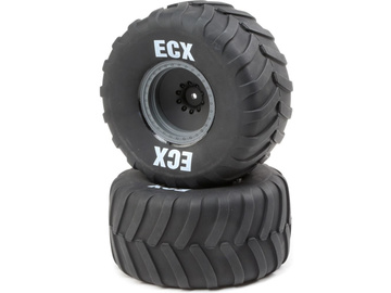 ECX Kolo s pneu, šedý disk (2): Axe MT / ECX43015