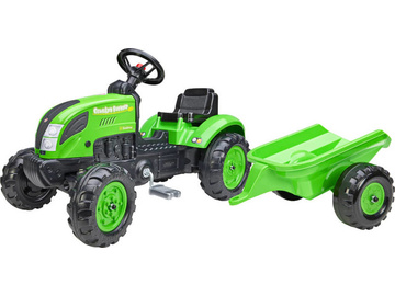 FALK - Šlapací traktor Country Farmer s vlečkou zelený / FA-2057L