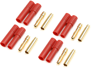 Connector Gold Plated 4.0mm w/ Plastic Housing (4) / GF-1001-003