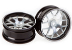 Killerbody Wheels Aluminum Silver (2 pcs): Corvette GT2 1/10