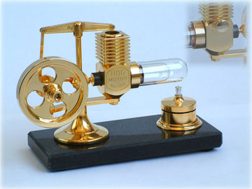 Stirling engine mounted large gold / KR-22200