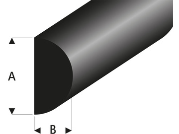 Raboesch rubber profile half circle 1.1x2mm 2m / KR-rb104-60