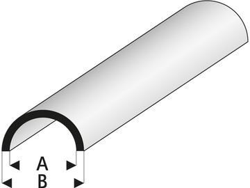 Raboesch profil ASA trubka půlkruhová 3.5x5x1000mm / KR-rb403-54