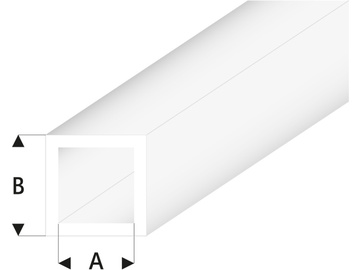 Raboesch ASA profile tube square transparent 2x3x330mm (5) / KR-rb430-53-3