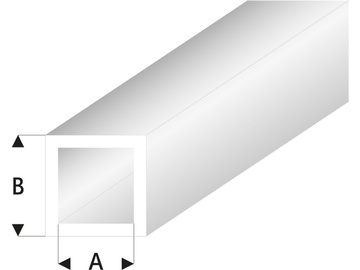 Raboesch ASA profile tube square transparent white 4x5x330mm (5) / KR-rb431-57-3