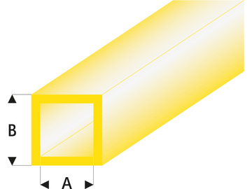Raboesch ASA profile tube square transparent yellow 3x4x330mm (5) / KR-rb432-55-3