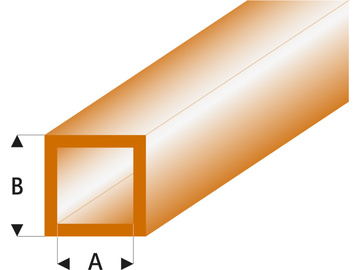 Raboesch ASA profile tube square transparent brown 2x3x330mm (5) / KR-rb435-53-3