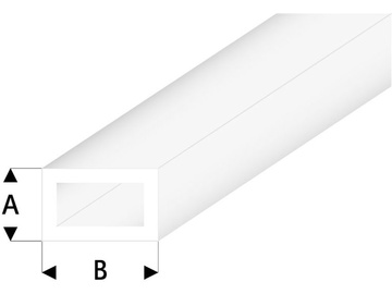Raboesch ASA profile tube square transparent 2x4x330mm (5) / KR-rb438-53-3