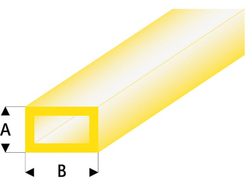 Raboesch ASA profile tube square transparent yellow 3x6x330mm (5) / KR-rb440-55-3