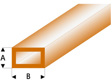 Raboesch ASA profile tube square transparent brown 2x4x330mm (5) / KR-rb443-53-3