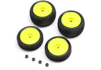 Losi Tires & Wheels Mounted, Yellow: Micro-B