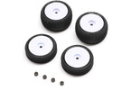 Losi Tires & Wheels Mounted, White: Micro-B