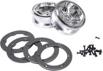 Losi 1/10 Front/Rear 2.2 Beadlock Wheels with Rings, 12mm Hex, Chrome: CCR