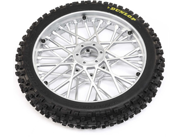 Losi Dunlop MX53 Front Tire Mounted, Chrome: PM-MX / LOS46006