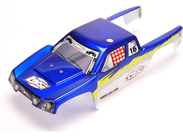 Losi Painted Body, Blue with Stickers: Mini-DT / LOSB1384
