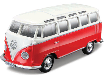 Maisto Volkswagen Van Samba 1:43 bílo-červená / MA-21001-00032