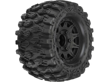 Pro-Line Wheels 2.8", Hyrax Tires, Raid H12 Black Wheels (2) / PRO1019010