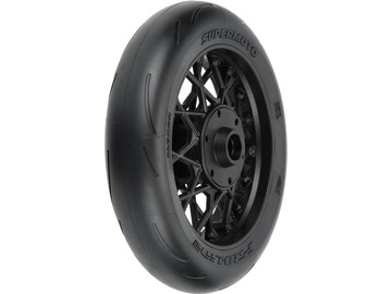 Pro-Line kolo s pneu 1:4 Supermoto přední, disk černý: PM-MX / PRO1022210