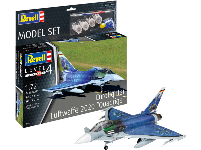 Revell 1/72 Eurofighter Luftwaffe 2020 Quadriga Model Kit + Paint & Glue 