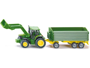 SIKU Farmer - John Deere s čelním nakladačem a přívěsem 1:87 / SI-1843