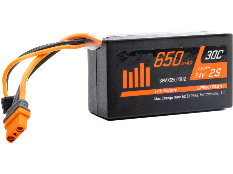 Spektrum Smart LiPo 7.4V 650mAh 30C IC2 SPMX6502SH2